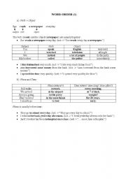 English Worksheet: word order