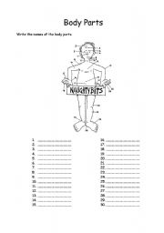 English Worksheet: Body Parts 