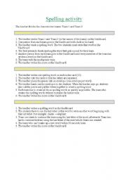 English Worksheet: Spelling activity