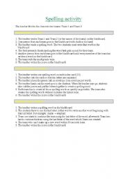 English worksheet: Spelling activity