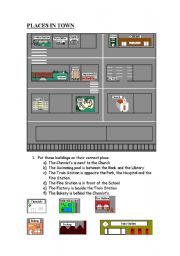 English Worksheet: PLACES IN TOWN