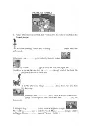 English Worksheet: Daily Routines (The Simpsons)