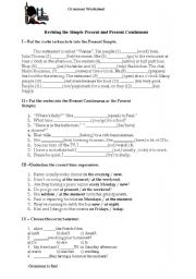 English Worksheet: Exercises on the present 