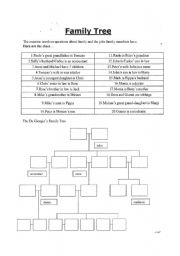 English Worksheet: family tree