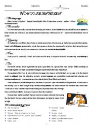 English Worksheet: How to be an aliien in England