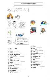 English Worksheet: personal pronouns