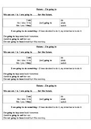 English Worksheet: Future Going to Note