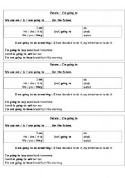 English worksheet: Future Going to Note