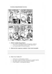 English Worksheet: Comic Strip - Reading Comprehension