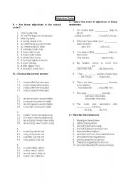 English worksheet: Adjective