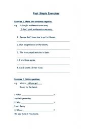 English Worksheet: Past Simple exercises