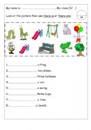 English Worksheet: using there is and there are