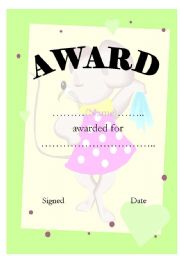 English Worksheet: award