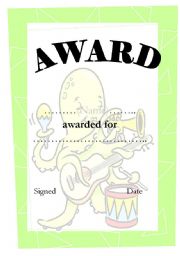 English worksheet: award