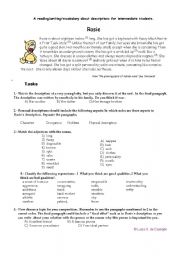 A reading- writing -vocabulary recycling activity for intermediate students from 