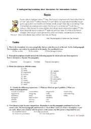 English Worksheet: A reading- writing -vocabulary recycling activity for intermediate students from 