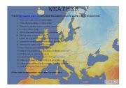 English worksheet: The weather in European cities