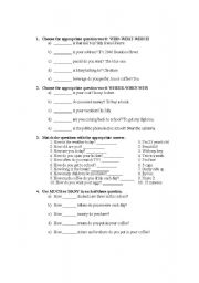 English worksheet: Appropriate question word
