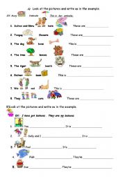 English Worksheet: POSSESSIVE ADJECTIVES