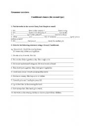 English Worksheet: conditional clauses - the second type 