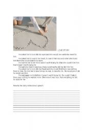 English Worksheet: LOVE STORY - REPORTED SPEECH