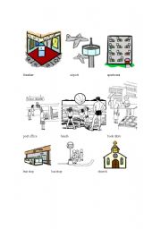 English Worksheet: Buildings & Places - Part 01