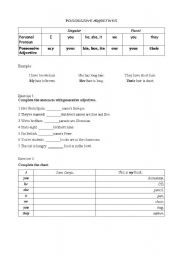 English Worksheet: possessive adjectives