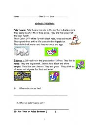 English Worksheet: habitats