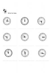 English worksheet: time