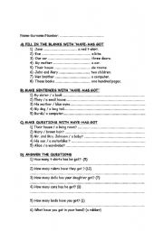 English Worksheet: have/has got