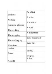 English worksheet: make /do  collocations 