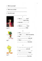English Worksheet: what is your name?