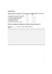 English worksheet: writing