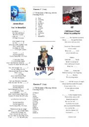 English Worksheet: song - james blunt, u2