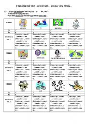 English Worksheet: Hobbies and Frequency