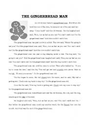 English Worksheet: Gingerbread Man