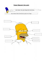 Homer Simpson face parts