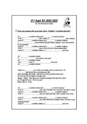 English Worksheet: If I had a million dollars