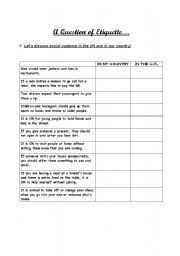 English Worksheet: a question of etiquette