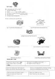 English worksheet: PRESET PERFECT TENSE