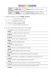 English Worksheet: Concessive clauses