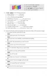 English Worksheet: if or unless