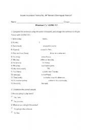English Worksheet: GOING TO EXERCISES