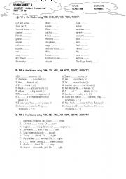 English Worksheet: verb to be