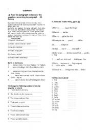 English Worksheet: Exercises