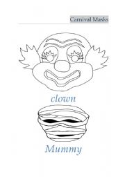 English Worksheet: carnival masks