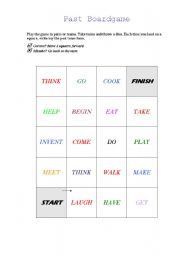 English Worksheet: simple past boardgame