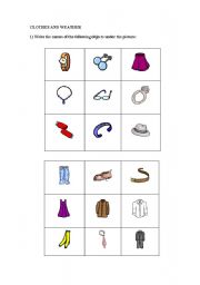 English Worksheet: clothes and weather