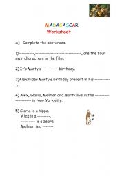  Madagascar worksheet 1