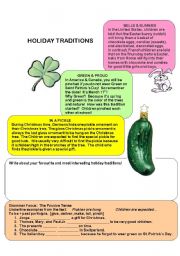 English Worksheet: Holiday Traditions (Passives)
